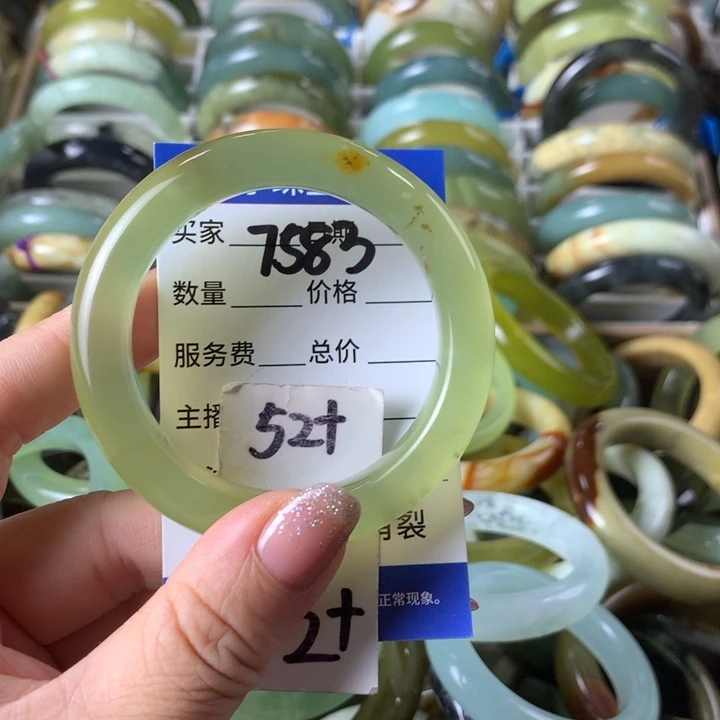 未镶嵌蛇纹石玉手镯7583