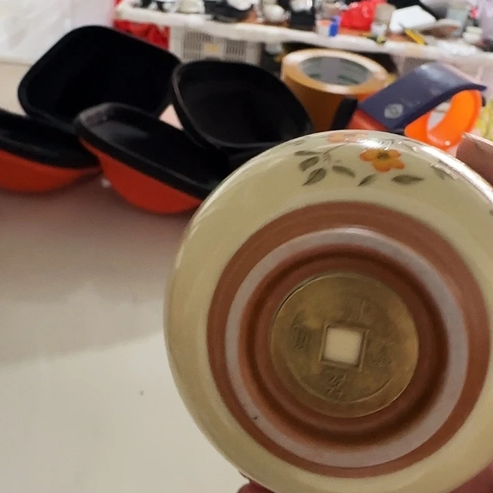 颜瓷闪购链接商品喜上眉梢铜钱杯