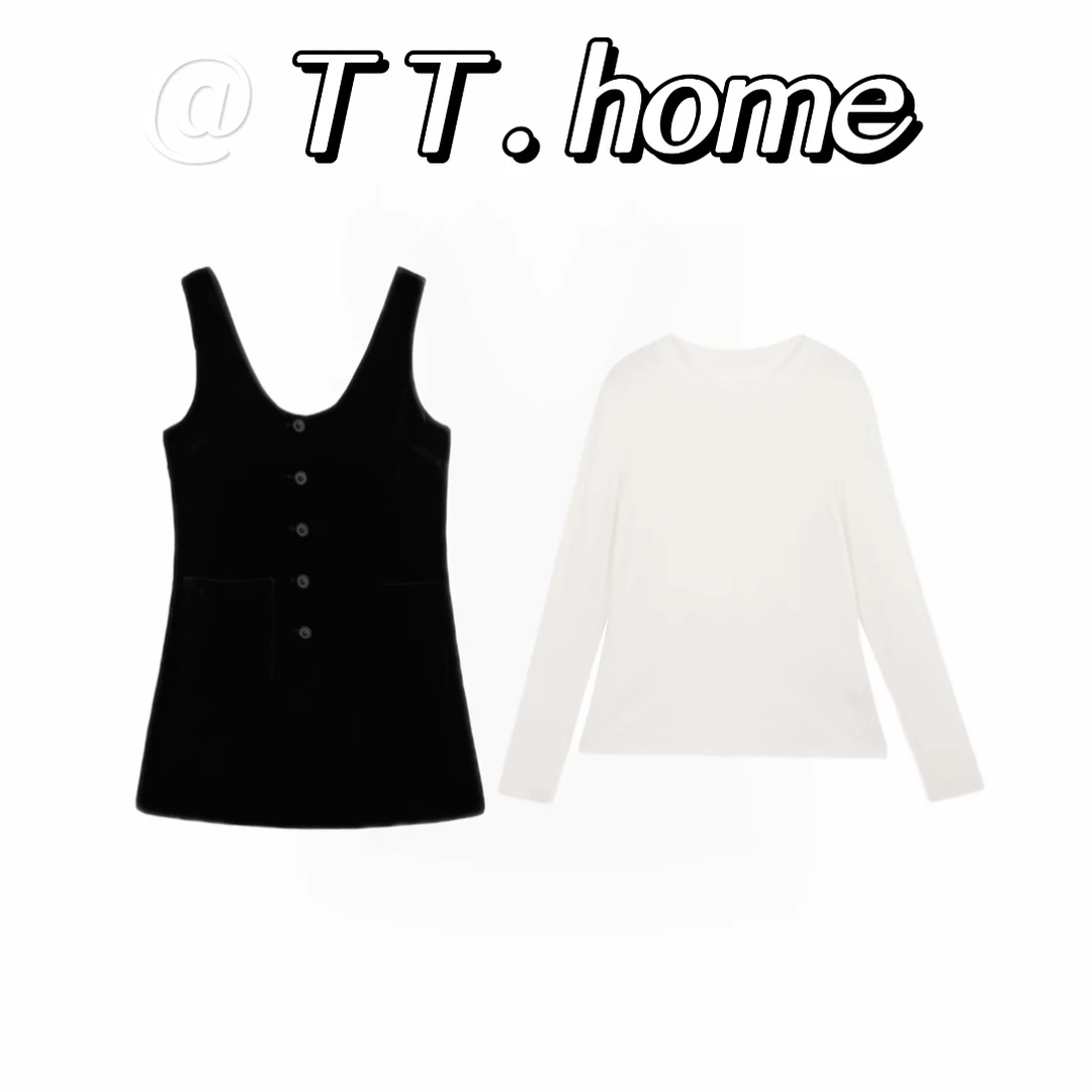 南油t.t.home女装早秋减龄显瘦真两件丝绒背心裙时尚美观连衣裙