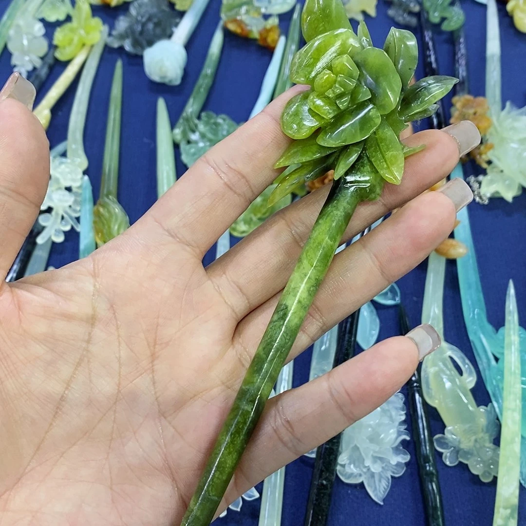 蛇纹石玉发簪未镶嵌