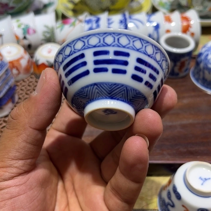 人**明纯手绘精品盖碗杯