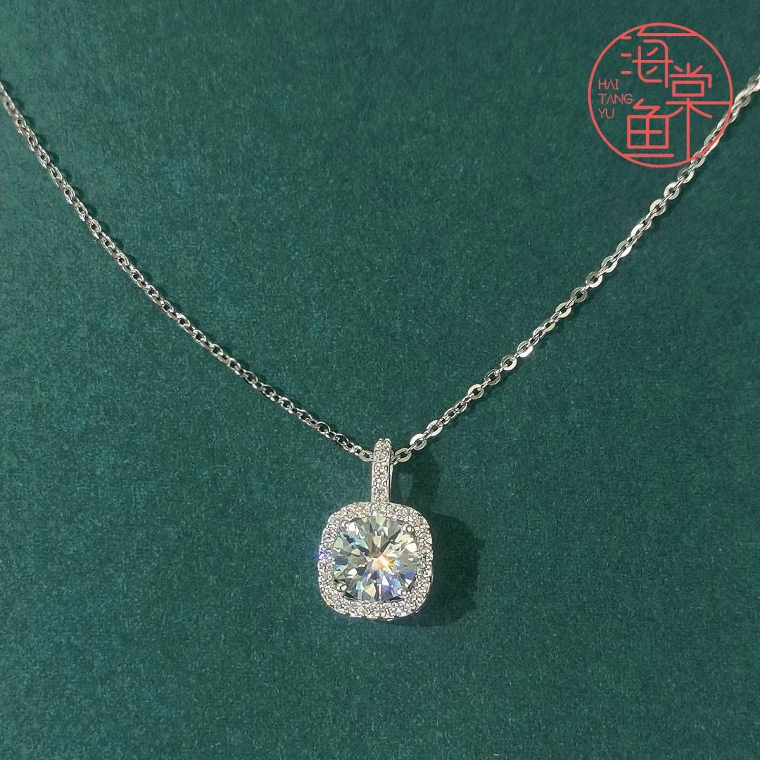 坠链均925银莫桑石 YS243【莫桑】一克拉的眼泪《蓝》项链