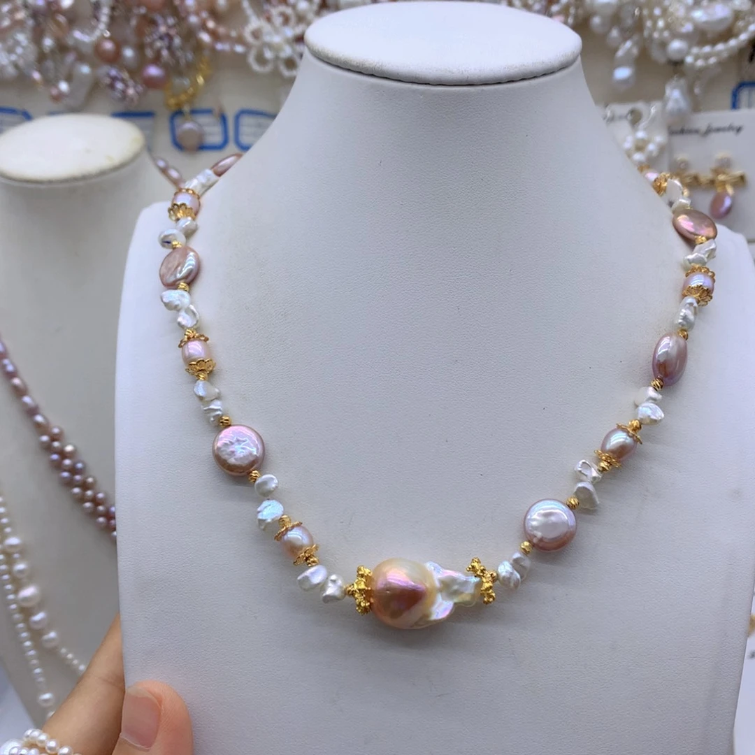 家***”合金淡水珍珠耳饰项链