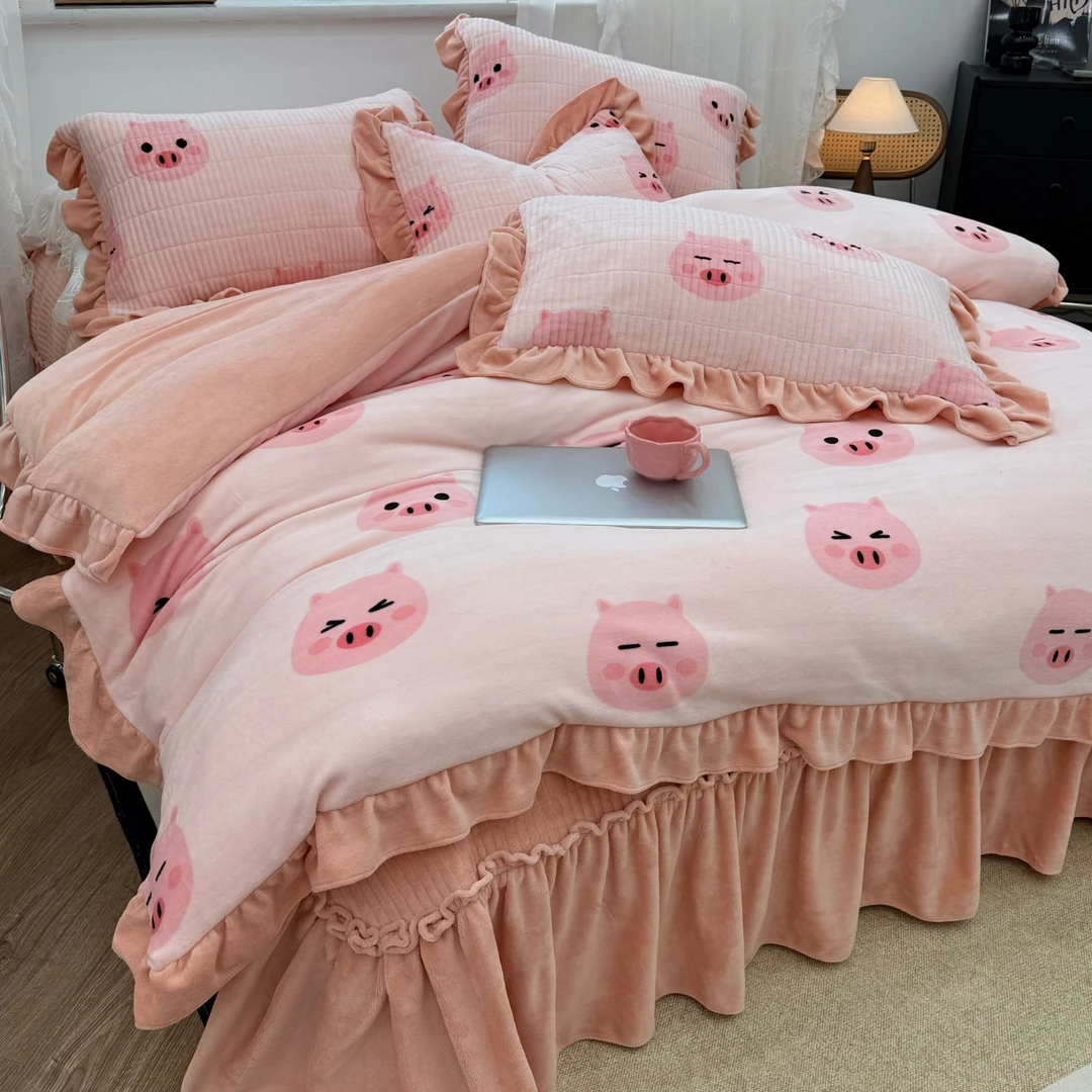 ☆ 加厚保暖婴儿宝宝绒【四件套】床盖枕套被罩可机洗±9斤