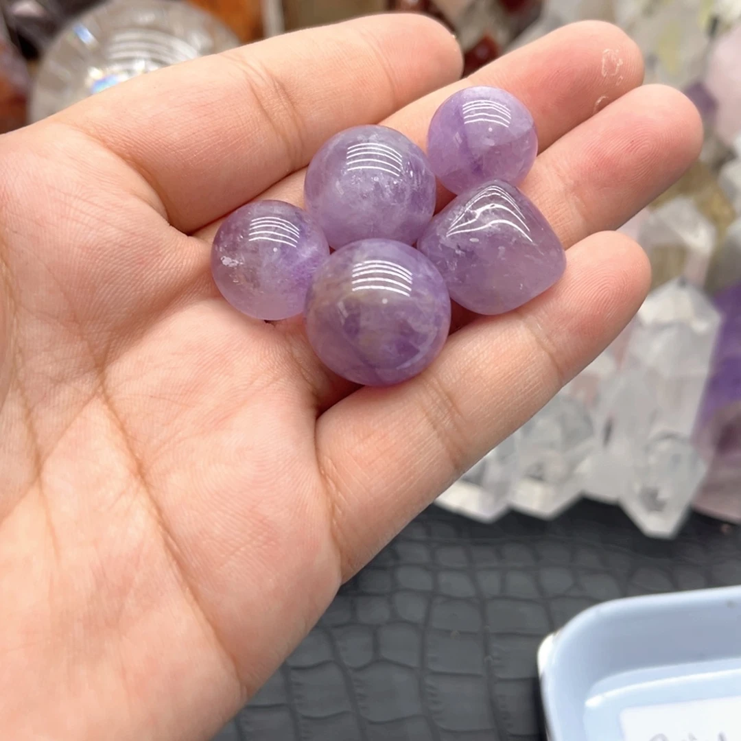 珠宝半成品未镶嵌水晶1 玻利维亚紫水晶球14-18mm