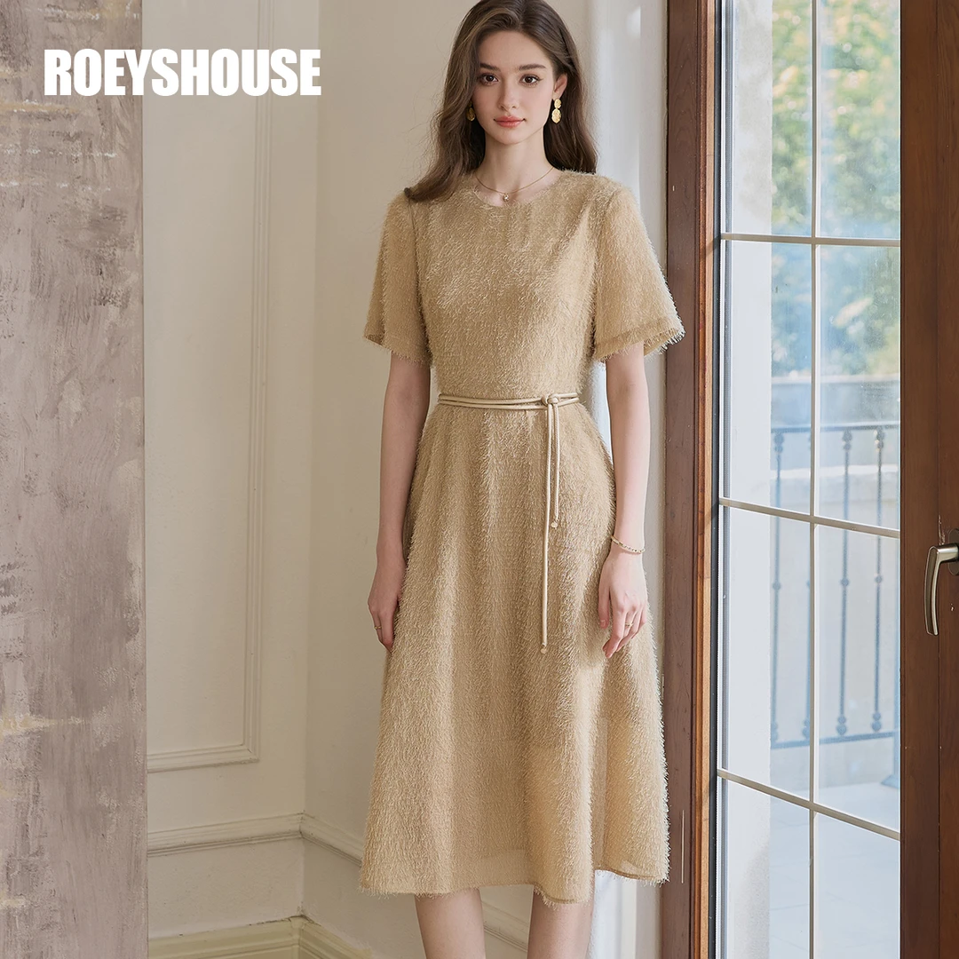 【小云总专享】罗衣高级流苏系带连衣裙2025春季时尚大摆裙11736