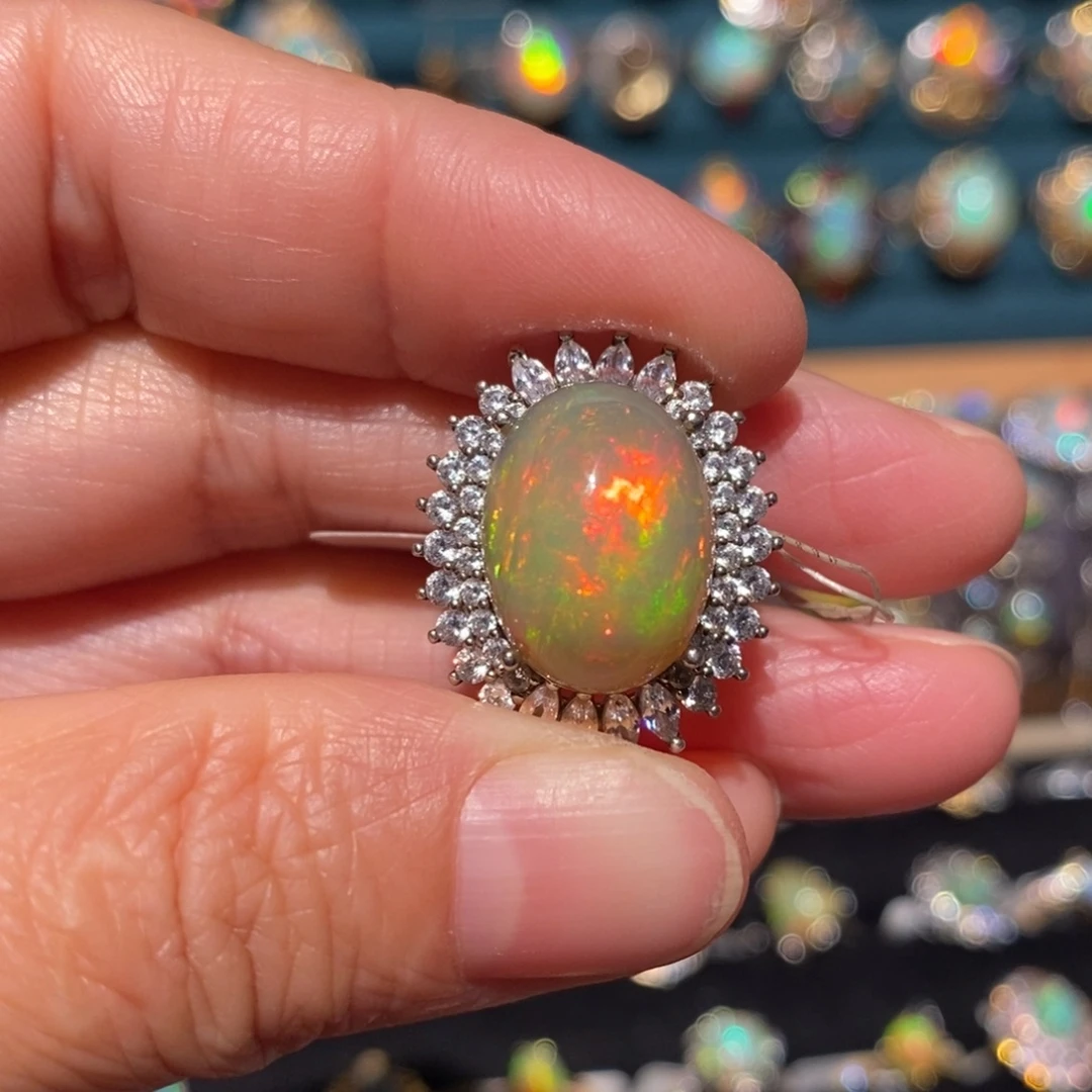 欧泊银S925镶嵌戒指