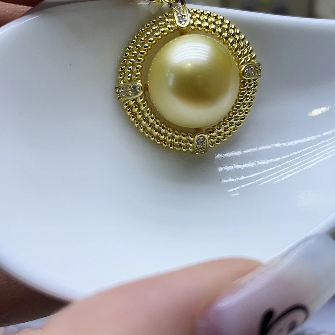 海水珍珠银S925镶嵌颈饰