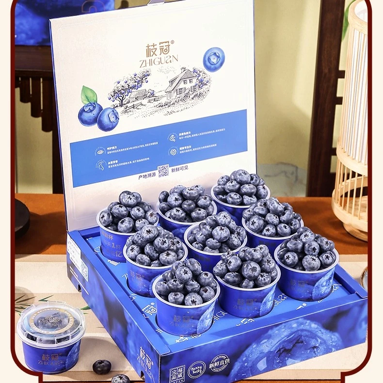【顺丰包邮】枝冠超能杯蓝莓9杯礼盒装小懒杯蓝莓鲜果孕妇水果