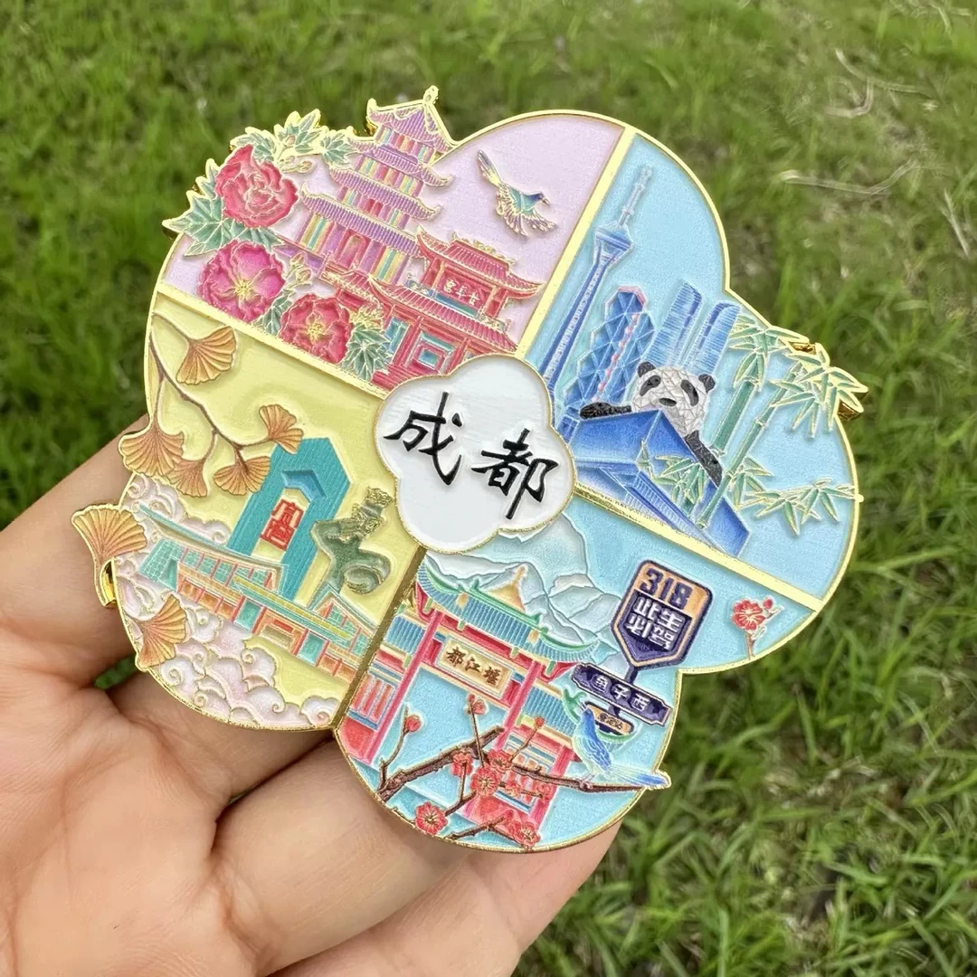 成都印象冰箱贴深圳318新款锌合金烤漆文创景区金属爆款