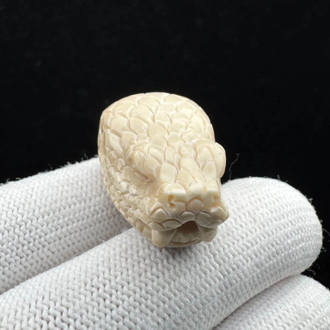 S9012天然猛犸牙 蛇三通16.9x28.3mm支持鉴定 假一罚四