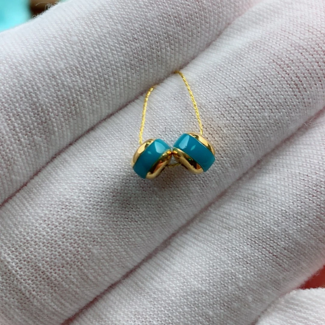 绿松石18K金镶嵌发饰5.4