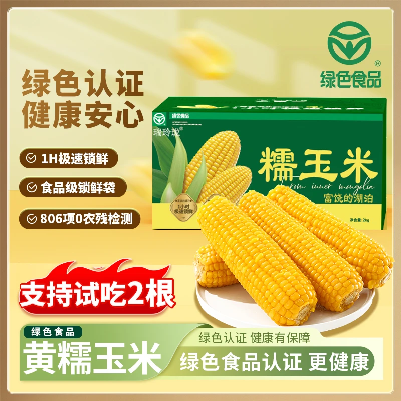 富饶的湖泊黄糯玉米 新品种大棒甜糯 绿色食品认证 非转基因
