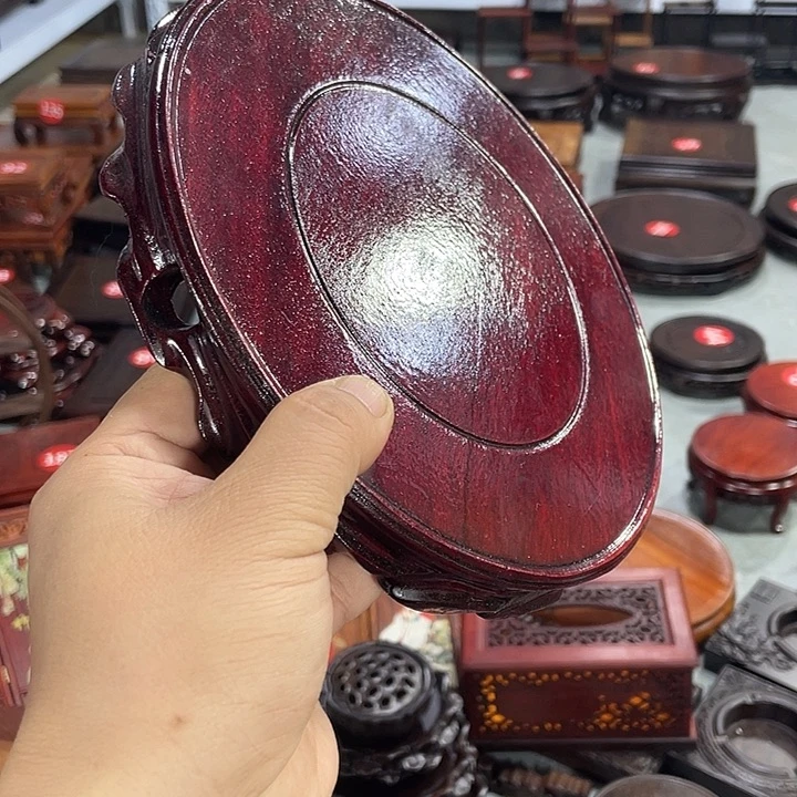 叶***保红木底座工艺品紫砂红木底座工艺品20公分