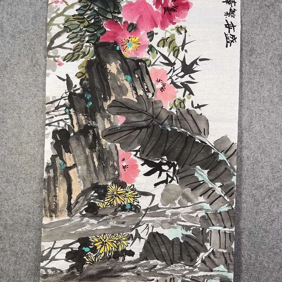 国画453 花鸟在此鸣叫的声响声