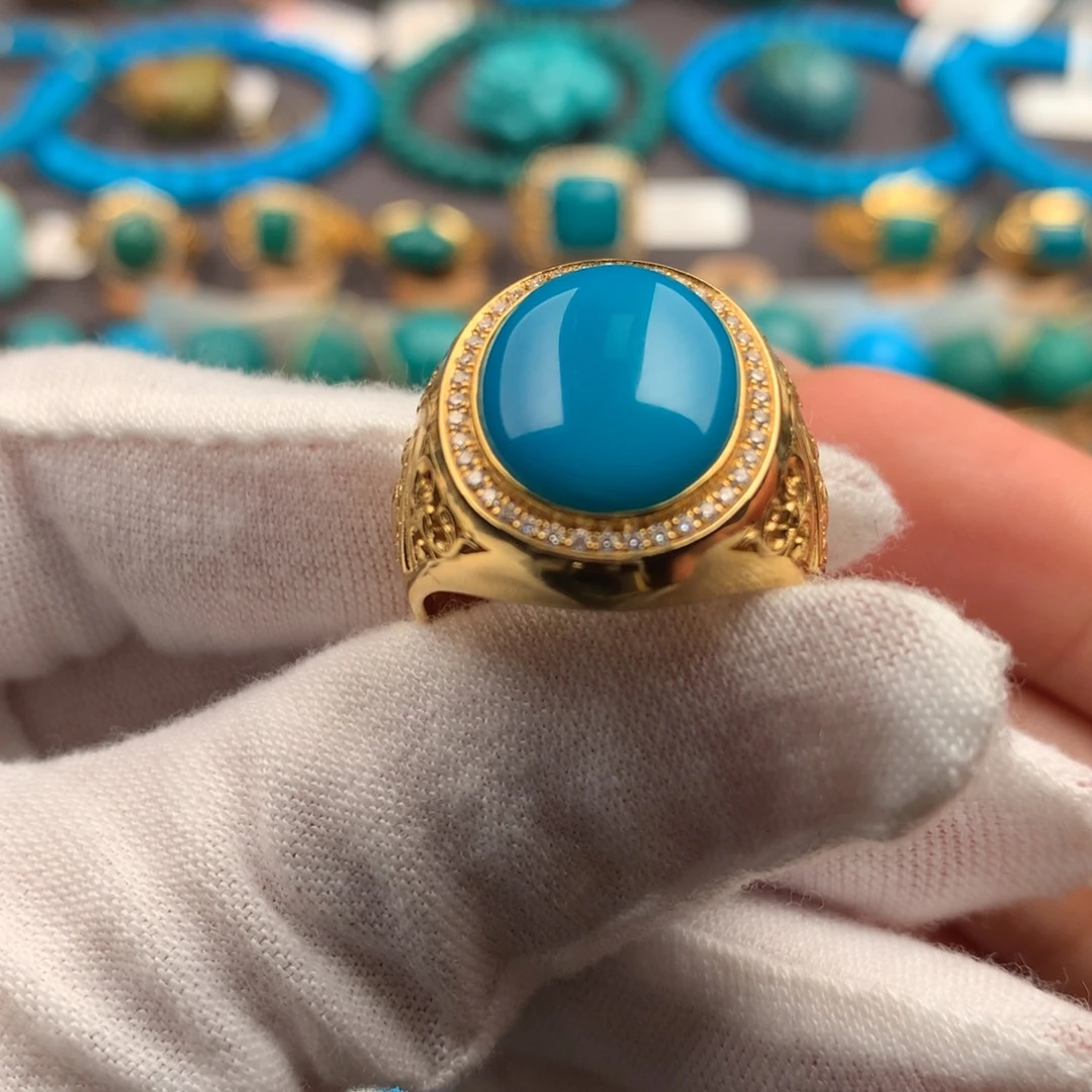 绿松石18K金镶嵌绿松石