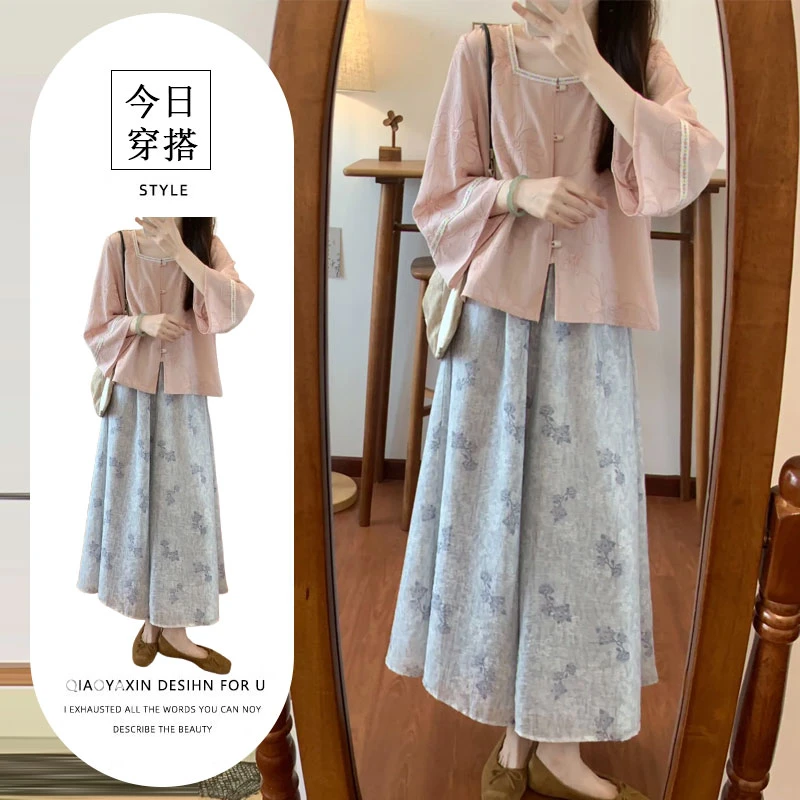 新中式套装中国风上衣佛系禅意清冷感元素穿搭套装裤夏季2025新款