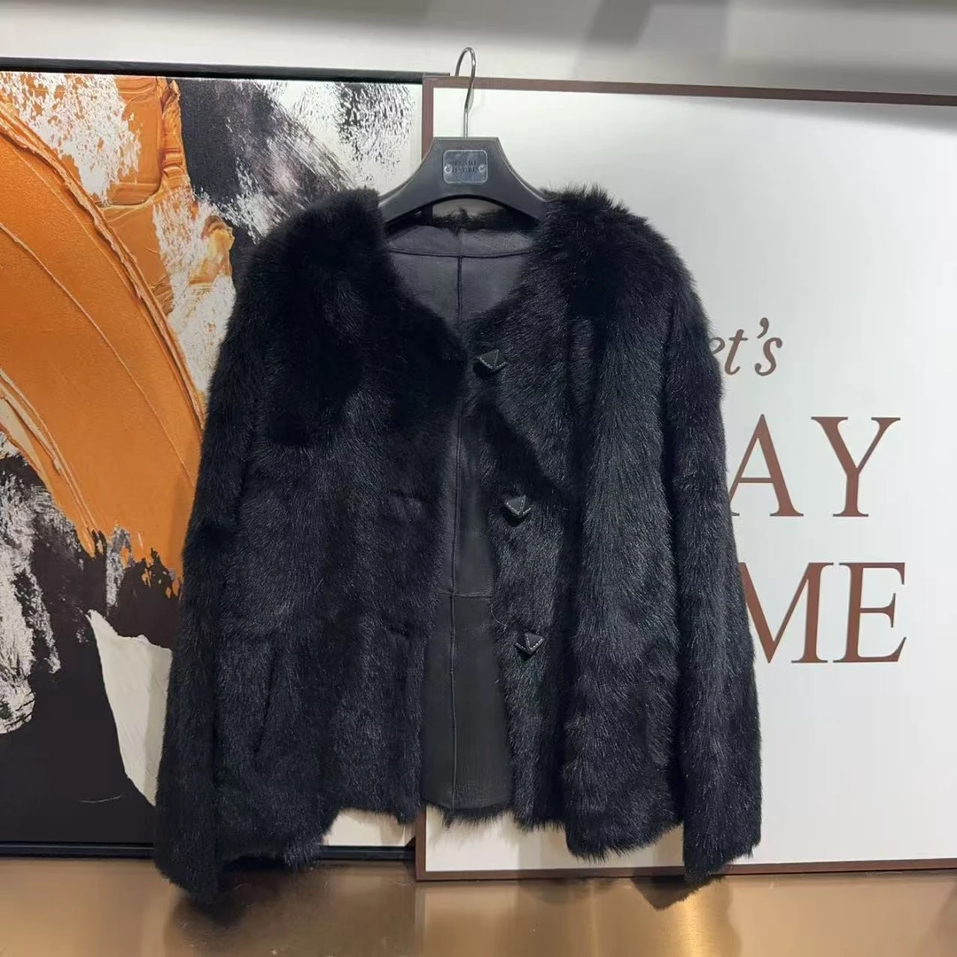 【琪的style】（原仓原链接退回.否无法退款）托卡皮毛一体外套WJ29