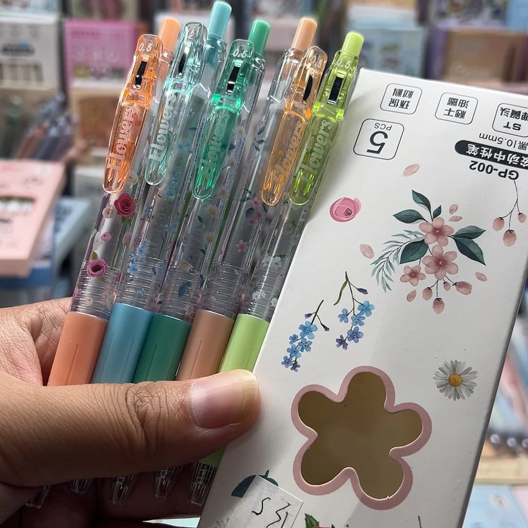 小碎花 按动笔 4支