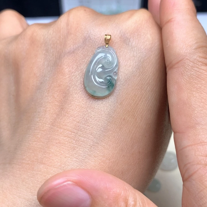 【闪购商品】翡翠18K金镶嵌吊坠(不含链)