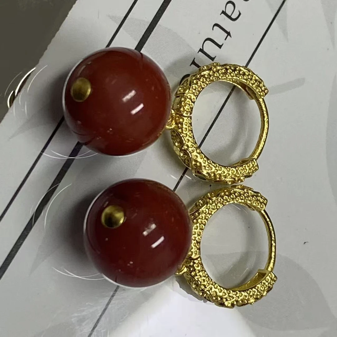 南红玛瑙耳饰（多样性发其一）