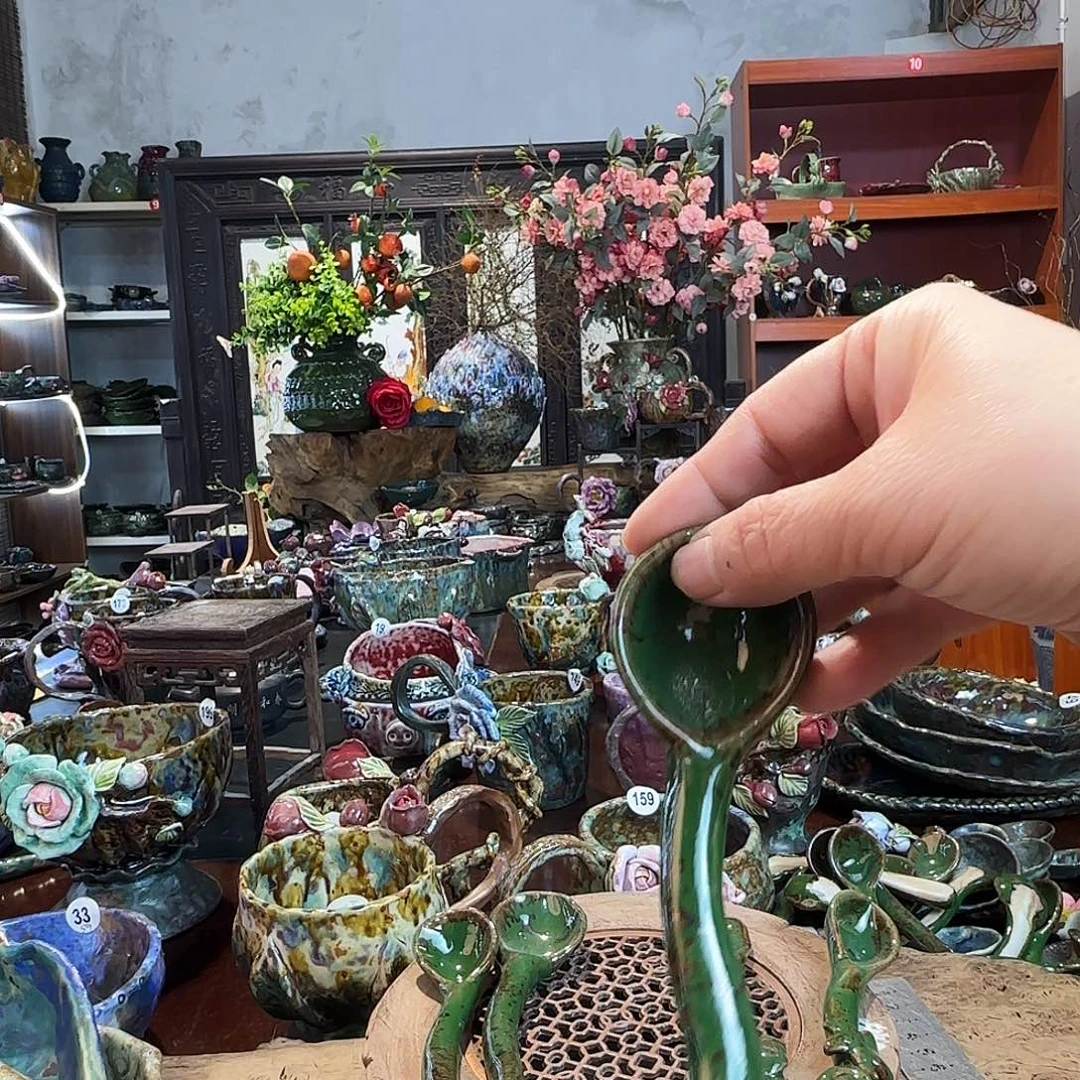 清***影纯手工咖啡杯盘碗