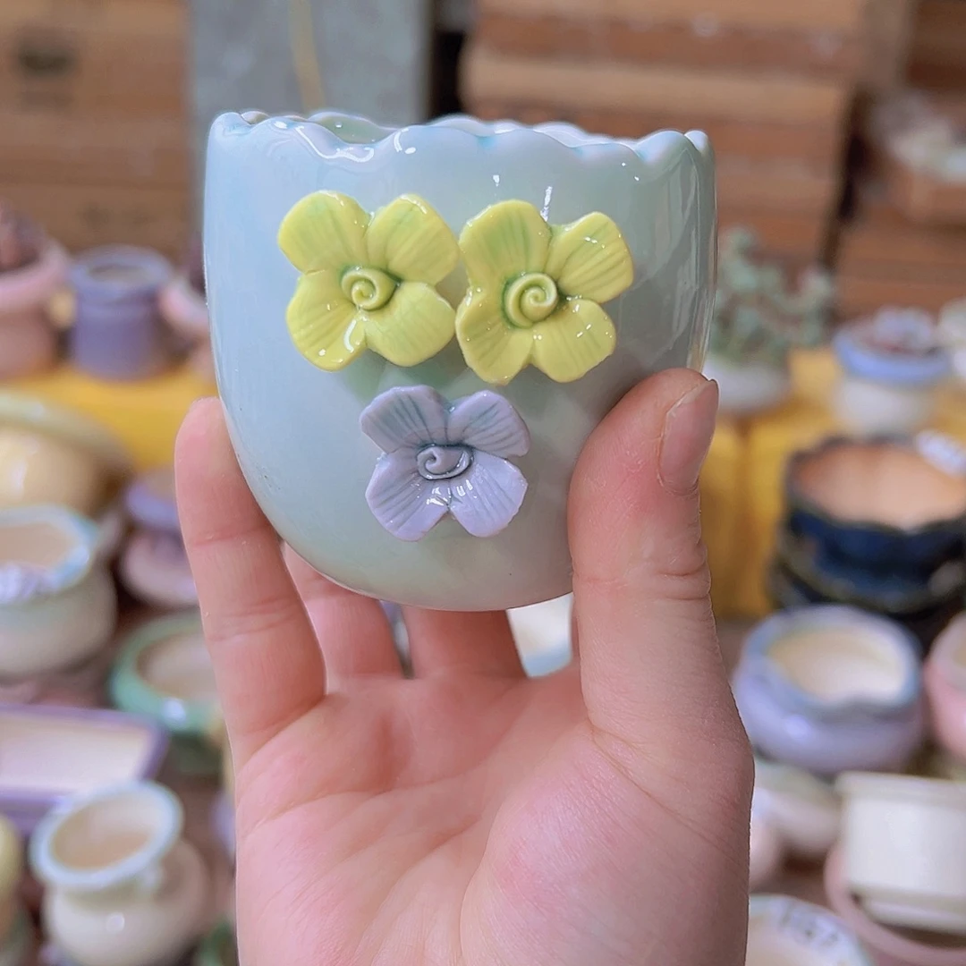 红陶陶瓷花盆当场满12包邮