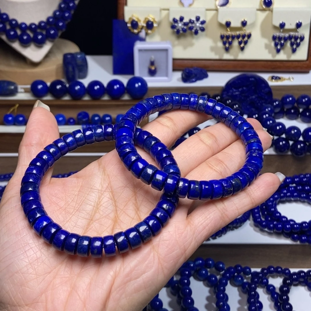 青金石未镶嵌老矿 福利9mm药片手串 多样性发其一