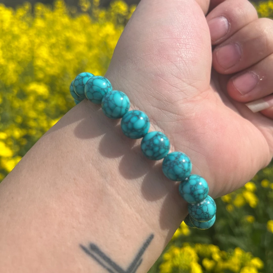 湖北竹山发货卡10绿网花圆珠手串