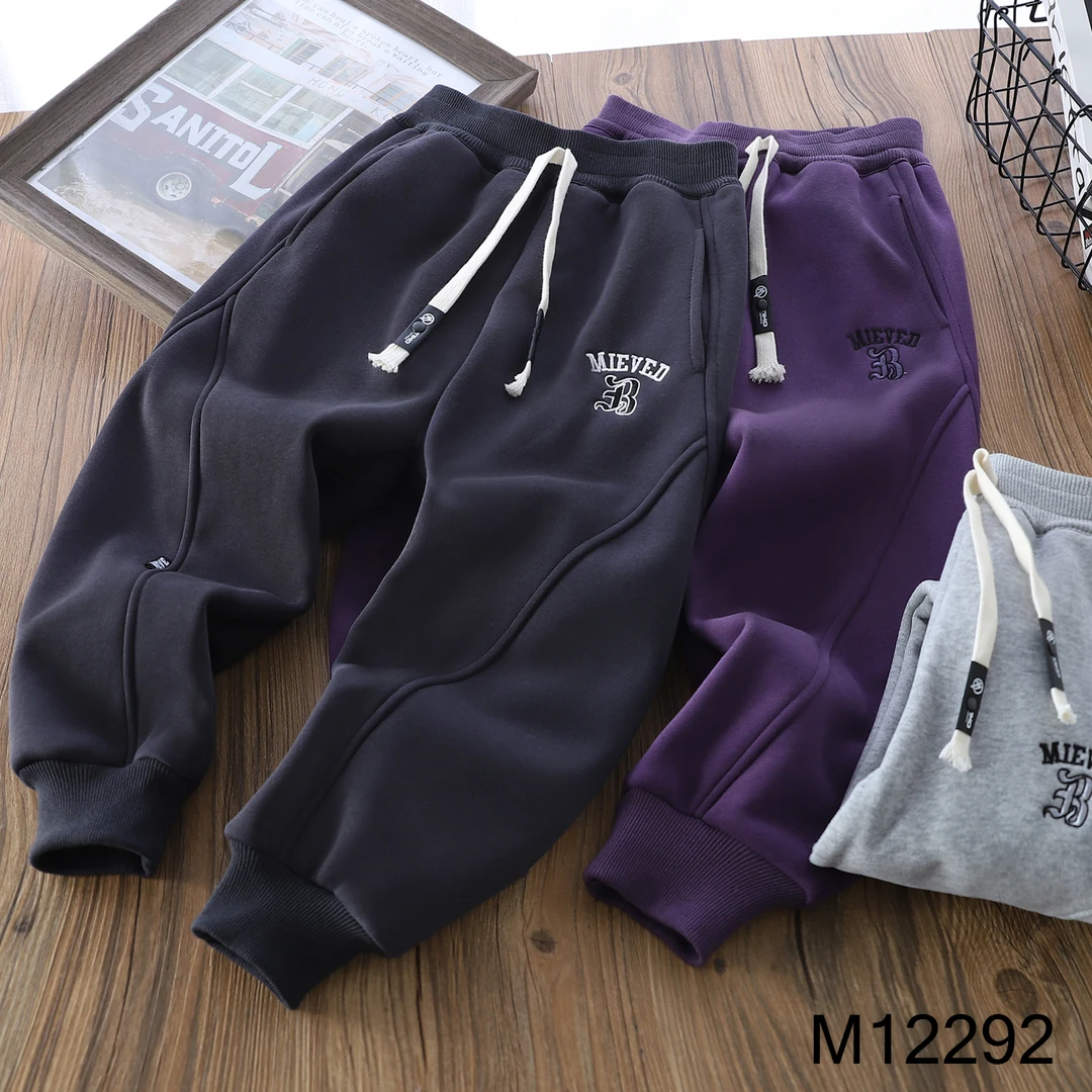 【MIEVE DUCK】冬儿童加绒卫裤休闲宽松运动裤加厚保暖冬季12292