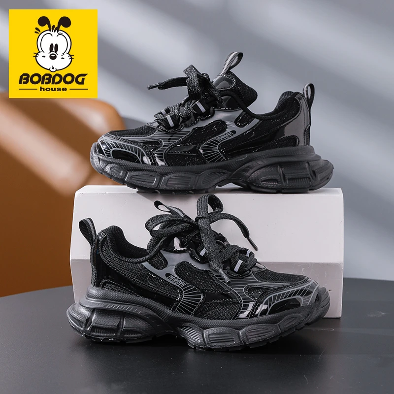 巴布豆儿童运动鞋春秋6-12岁儿童鞋中大童软底透气老爹鞋运动童鞋