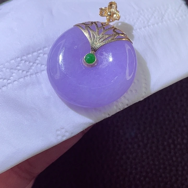 颈饰18K金镶嵌翡翠翡翠