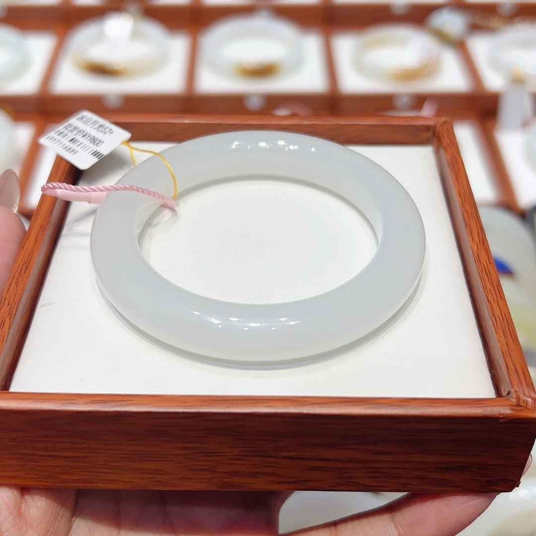 和田玉手镯未镶嵌冰白白月光5253