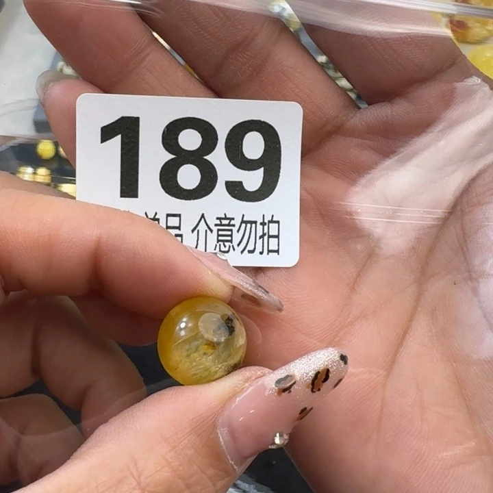 琥珀裸石未镶嵌灰*狼