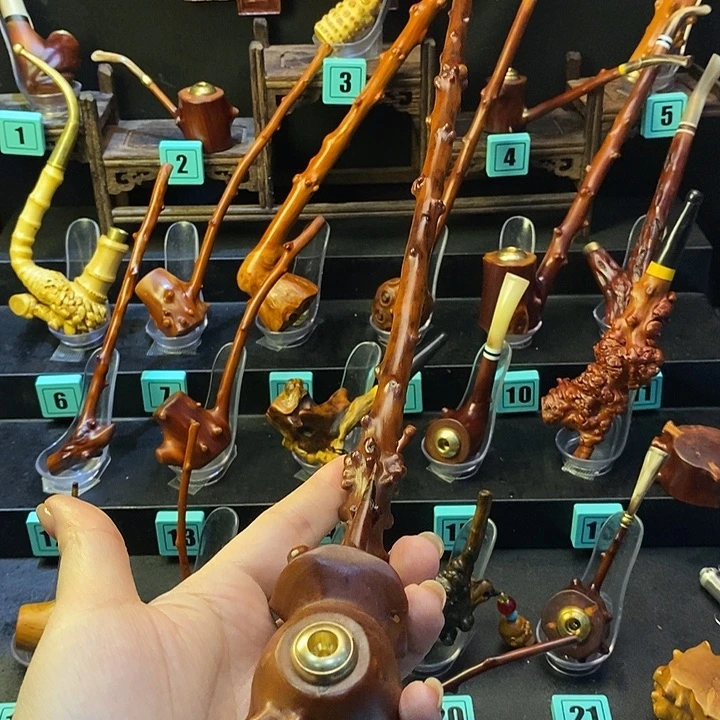 轻***山大叶紫檀（黑酸枝木类）檬子木烟斗