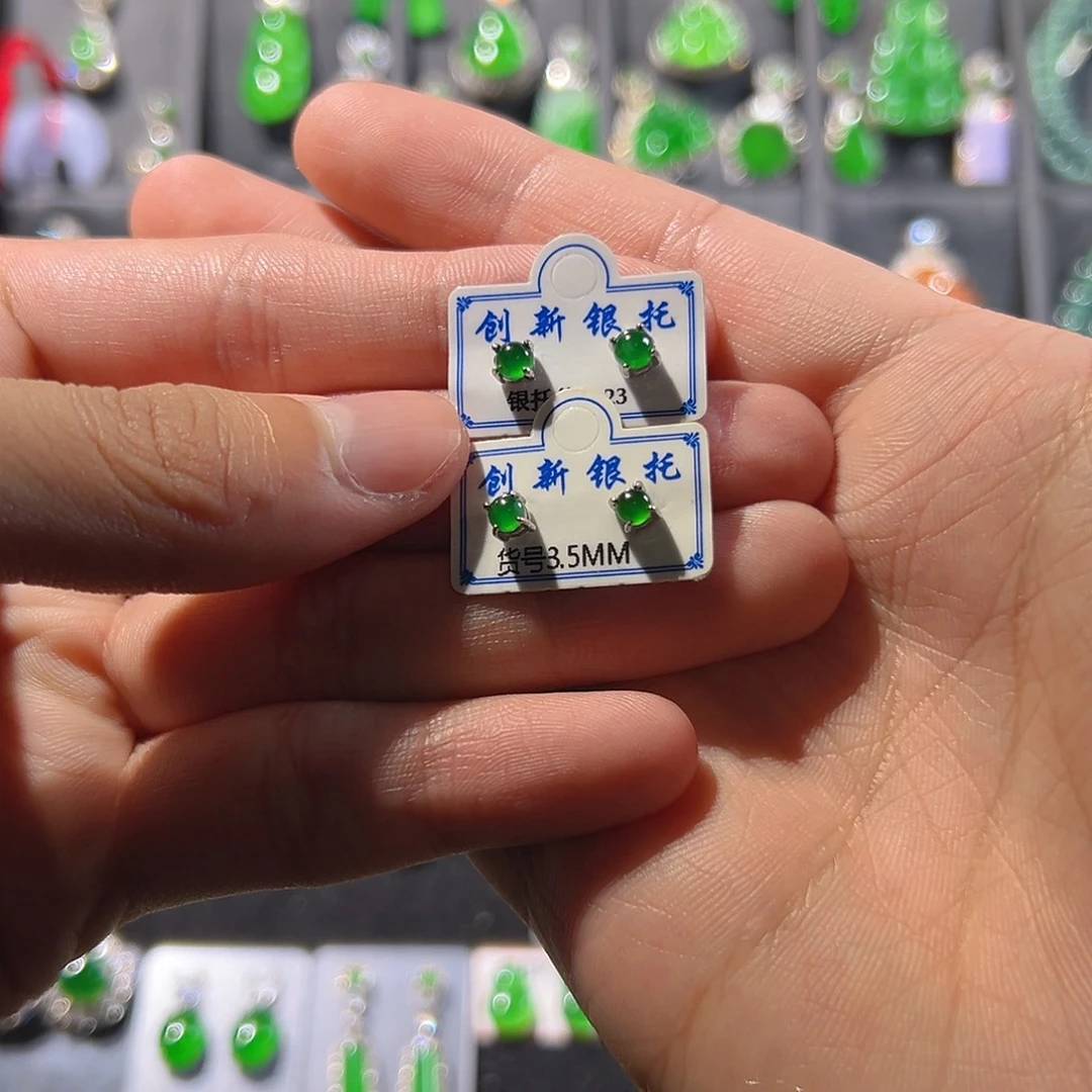 翡翠银S925镶嵌戒指