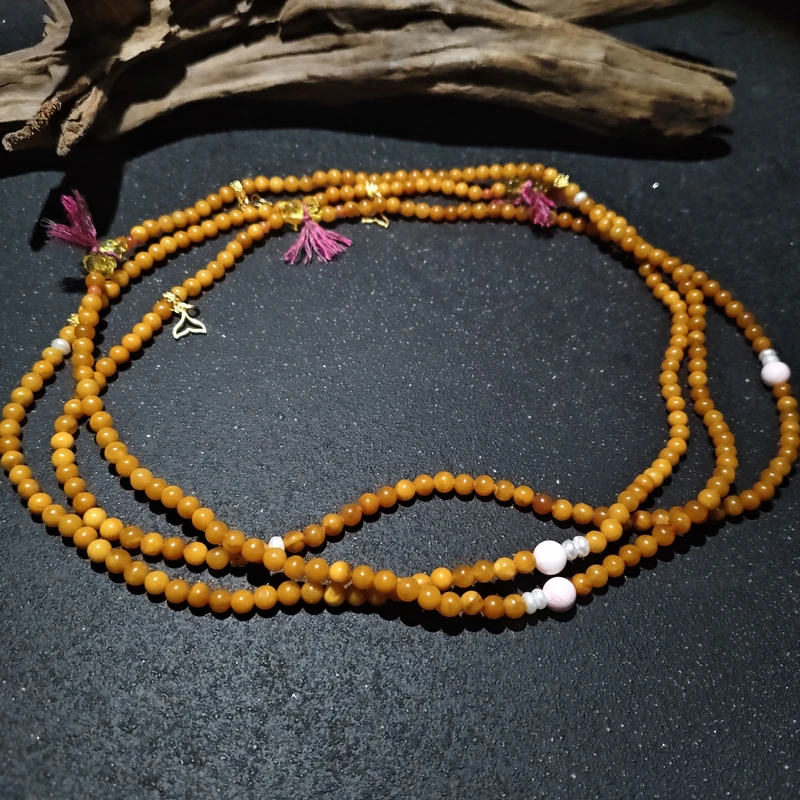 【黑胖珠宝】H1365 老蜜蜡多圈diy手链 多样性发其一