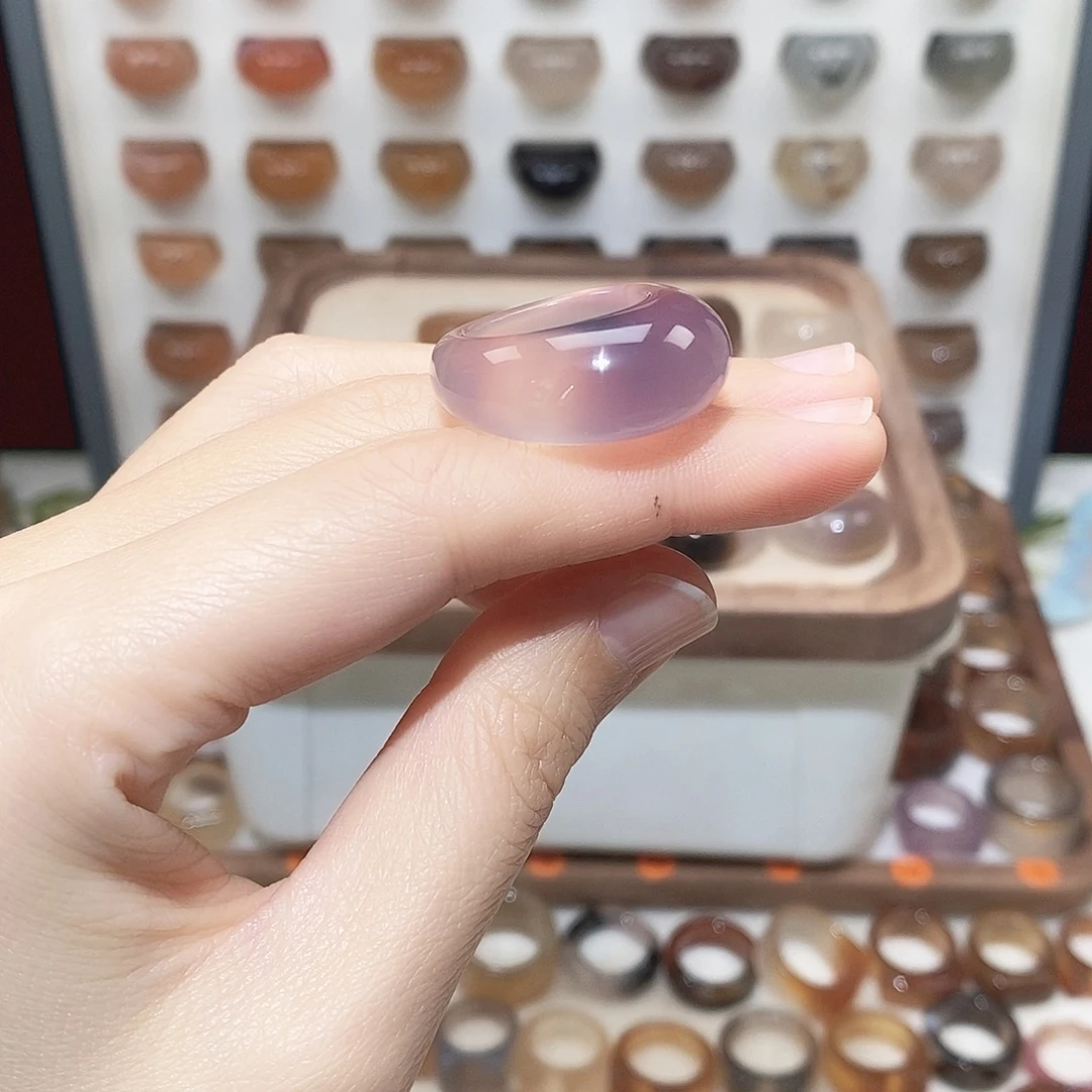 糯***猫玛瑙/玉髓未镶嵌戒指港13