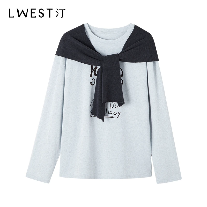 9271【马琦尧专属】朗文斯汀撞色披肩时尚印花卫衣DZMS4509C09271