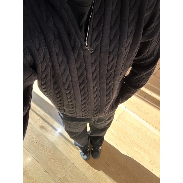 阿扎专属】 麻花韩版修身针织衫