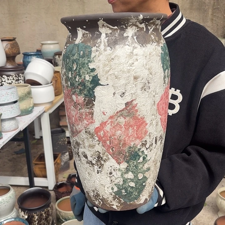 红陶油画口径22高度40