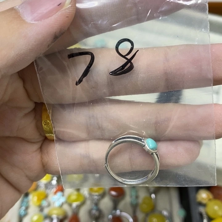 蜜蜡银S925镶嵌裸石戒指