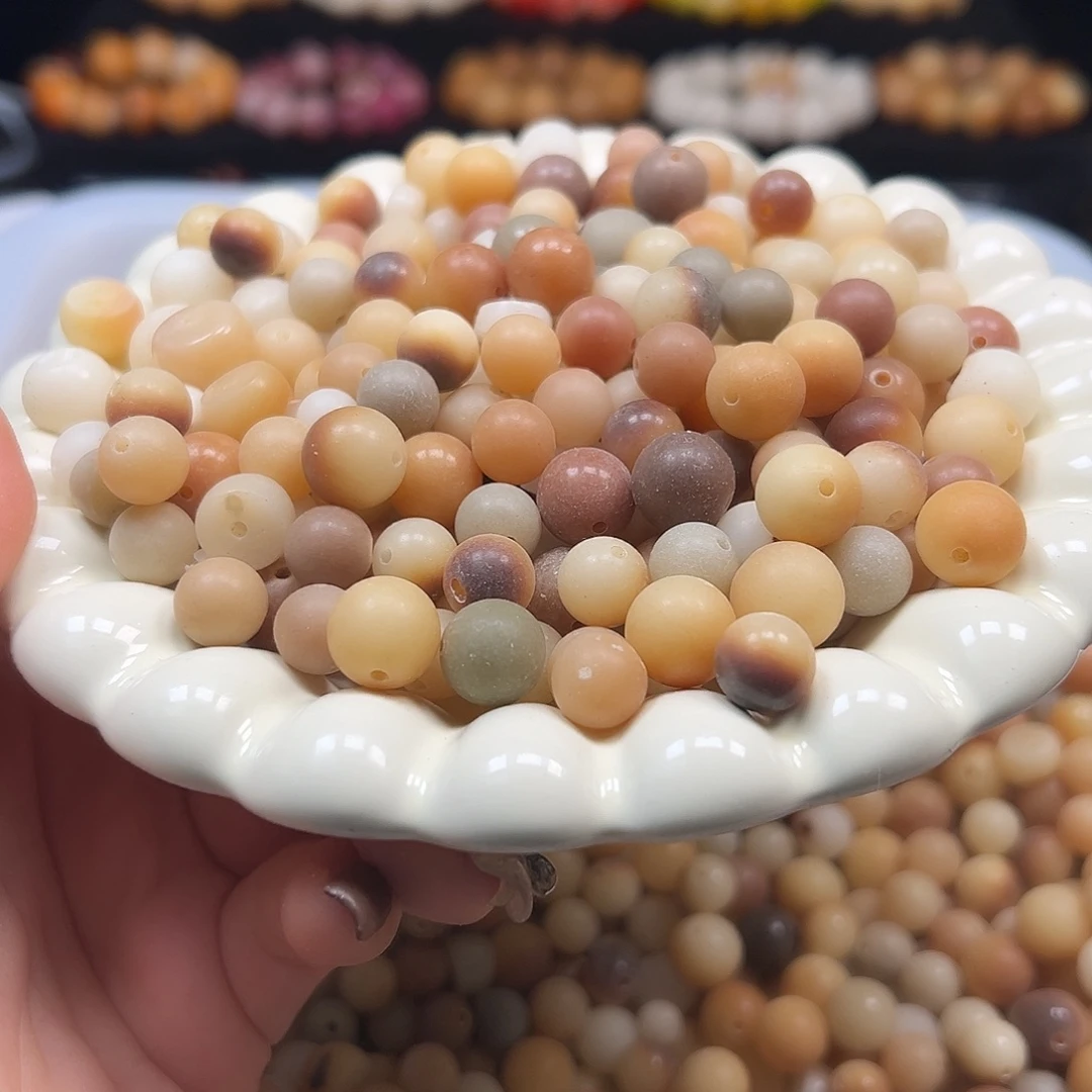 菩提根/象牙果手串瑕疵炭烧圆大小混500颗