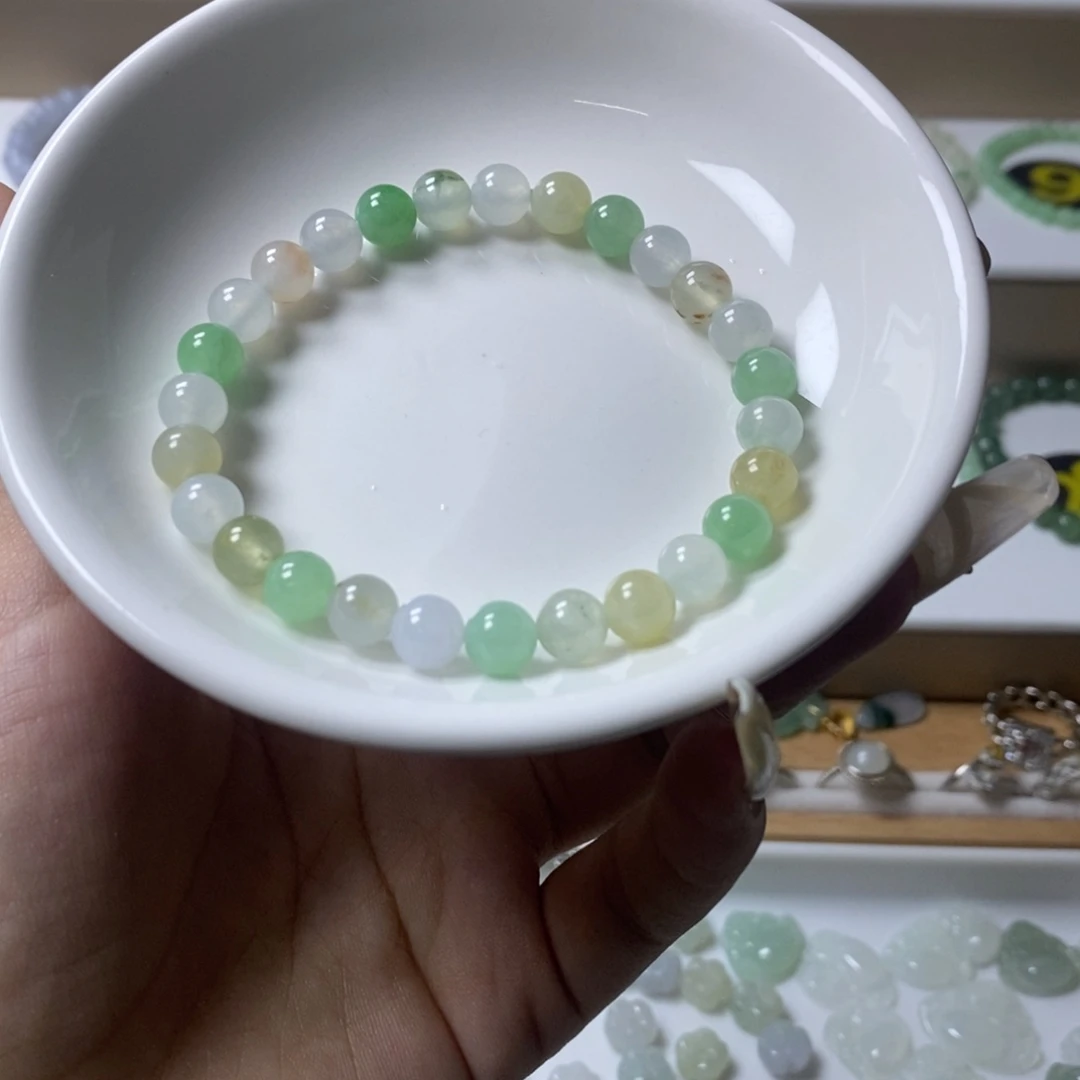 翡翠未镶嵌手链冰多宝卡7