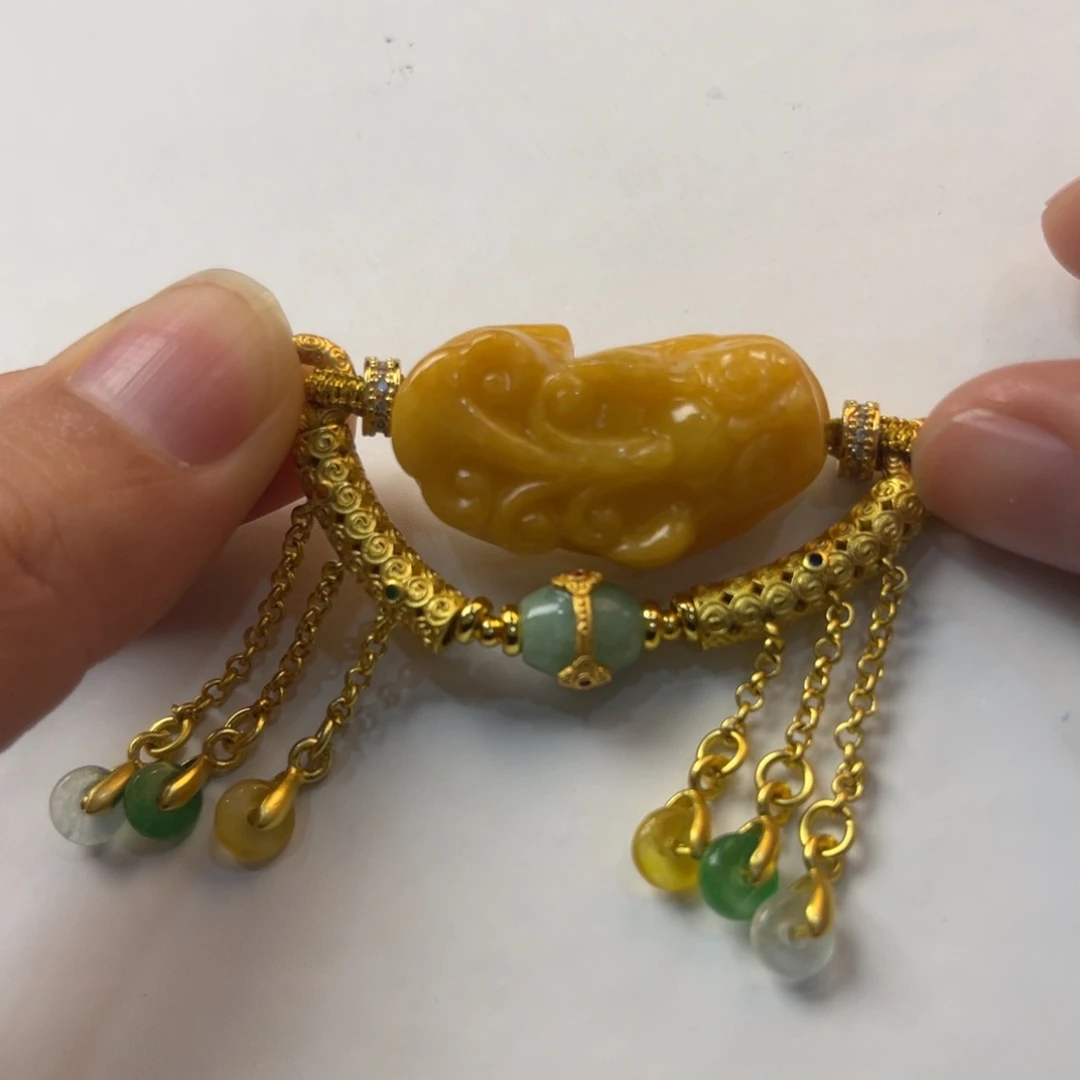 翡翠颈饰未镶嵌m****5吊坠待编织