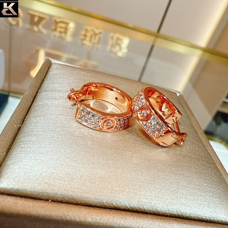 官方正品CK   镀18K金工艺 满天星满钻耳环 男女款 轻奢百搭时尚