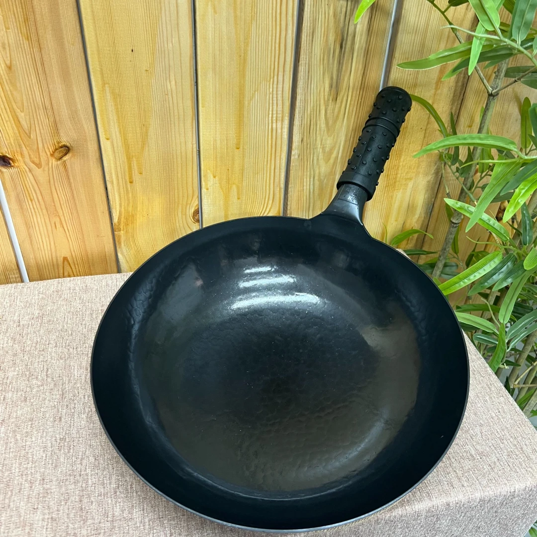 章丘手工铁锅【古法黑锅】老式熟铁锅家用炒菜锅无涂层不易粘锅