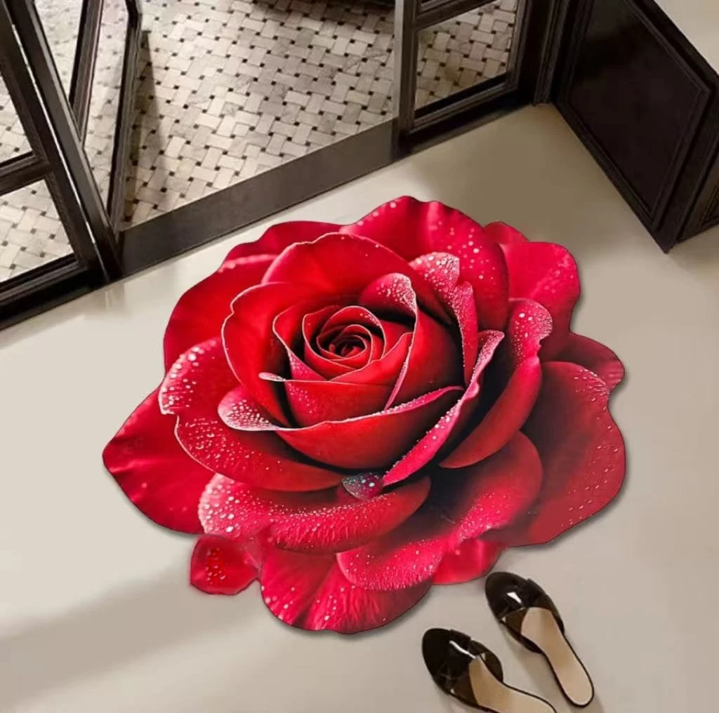 【5D水珠玫瑰花】夏季花朵桌面垫子厨房款防滑吸水陶瓷防烫垫福袋垫