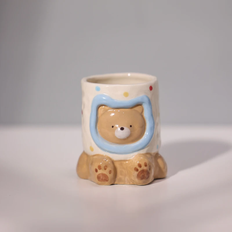 【358】景德镇陶瓷立体可爱手握杯咖啡杯