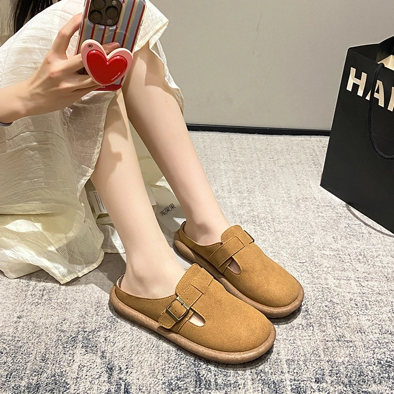 包头勃肯半拖美拉德风平底一脚蹬懒人鞋Z352